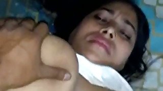 Big dick pokes horny shaved pussy of prego Indian woman