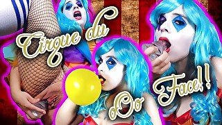 Crazy Clown Kiwwi blows on balloons and dick! Can I make your cock POP!?