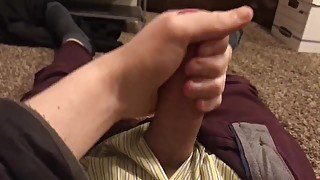 STROKING MY GIANT COCK UNTIL I CUM