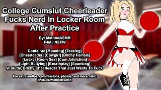 College Cumslut Cheerleader Fucks Nerd In Locker Room After Practice (Erotic Audio)