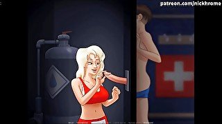 Summertime saga part 9 - cum on face (Czech sub)