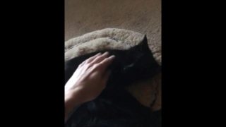 White boy strokes black pussy 