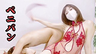 【SM】現役キャバ嬢女王様が新コスプレで奴隷をおイジメ♡ペニバンでアナルをガン掘り！