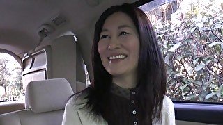 Sexy Japanese mature spreads her legs to ride a hard dick on the bed