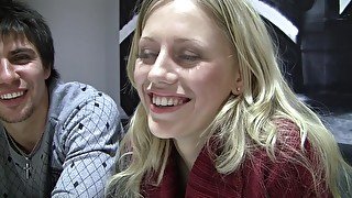 Lorena in hot blonde enjoys hard public toilet fuck