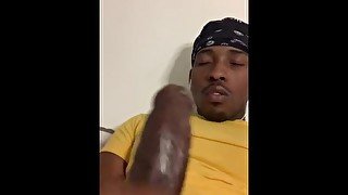 Black guy stroke big ,dirty talk and cum