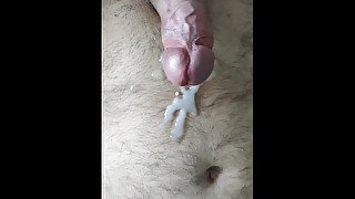 No hands masturbation , moaning with HUGE load