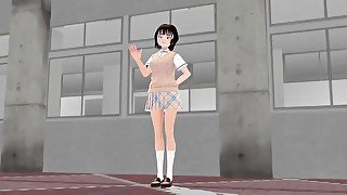 Toyota Nono Introduce Herself With Japanese Uniform.upskirt