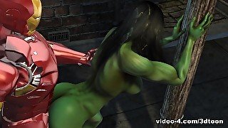 She-Hoolk Fucked Steel Man In The Alley - 3DToonTube