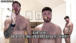 Giant vore - obiediant & swallowed or fight & be crushed