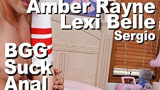 Amber Rayne & Lexi Belle & Sergio BGG suck fuck anal snowball