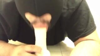 Bottom sucking/fucking dildo