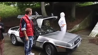 Back to the Future porn parody with a black girl taking big dick