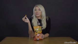 Porn Stars Eating: Aubrey Kate Crunches Cheetos