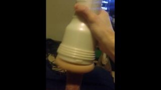 Sitting on my couch fucking my fleshlight