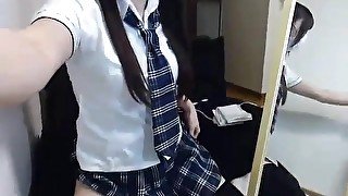 Cutie In Outfit Teasing And Playing On Cam - AsianGFVideos