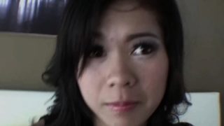 Amateur Thai babe sucks man's dick