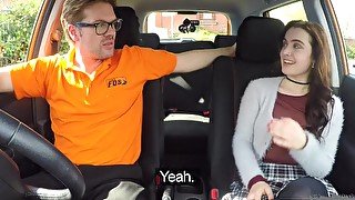 Fake Driving School Sexy horny new learner has a secret surprise