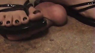 black sandals cock crush by white woman.