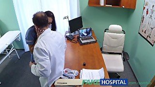 Eveline Dellai gets her shaved pussy filled with hot cum after a wild hospital visit