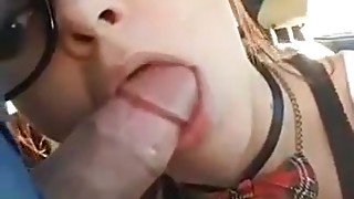 Hot nerd films herself on snapchat fucks and swallows cum