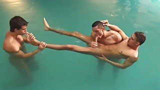 boys having fun in the pool