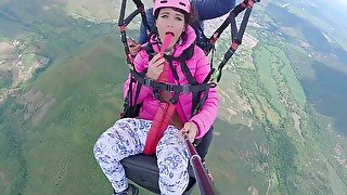 Wet Pussy Squirting In The Sky 2200m High In The Clouds While Paragliding 18 Min P1