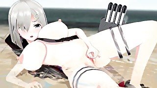 MMD Hentai 浜風ちゃんとビーチでプレイ！