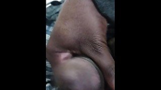 Sloppy cumshot laying down