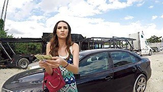 Natalia is a spicy latina that swirls her pussy on cock at the impound lot - BangRoadsideXxx