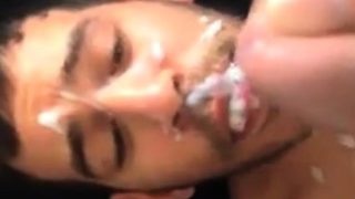 Arab Boy take the full load of daddys cum..