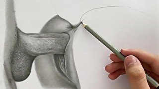 Doggy fucked and ass fingered PENCIL ART PORN