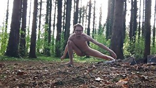 Very Skinny teen 18+ Undresses Himself On The Woods And His Body While Pissing