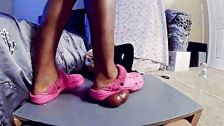 Ballbusting Getting stomped with crocs!