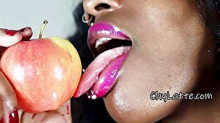 Sensual apple eating