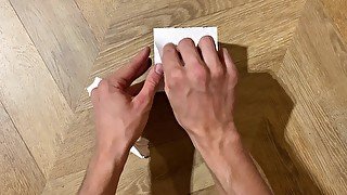 ASMR crumpling small sheet of paper