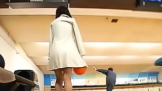 Saki Tsuji boobs exposed at the bowling alley and groped