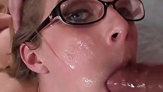 Lewd nympho Penny Pax knows how to give a messy blowjob