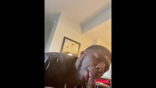 Swallowing DL black fat Dick pov Charlotte what up fuck my throat