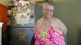 Dirty and popular BBW granny shows her big tits on cam