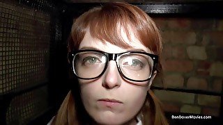 Geeky redhead teen Lola licks old man Ben Dovers ass before rough assfucking