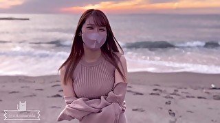 美女と海辺のデート。その後はゆっくりと愛し合うセックス/日本人カップル/素人