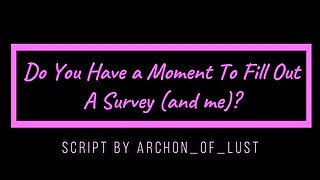 (TM4TF) Do You Have A Moment To Fill A Survey (and me)? (Audio)