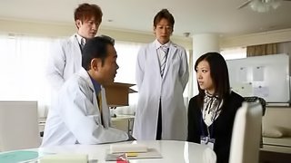 Randy housewife examined by a group of hot doctors