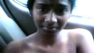 tamil girl in car topless with her bf