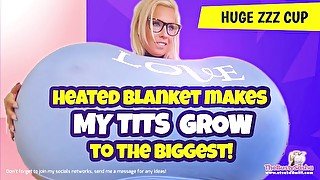 Heated Blanket makes my tits grow to the biggest! PREVIEW