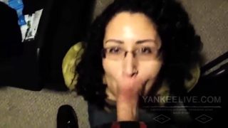 Arabic woman sucks like a pro and love cum