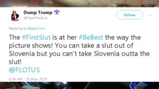 The #Resist crowd It's ok when we do it #FirstSlut slut shaming Melania