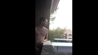 Exhibitionist almost caught jacking in public on my balcony