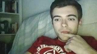 Luxembourg gorgeous boy jerking his big cock on cam